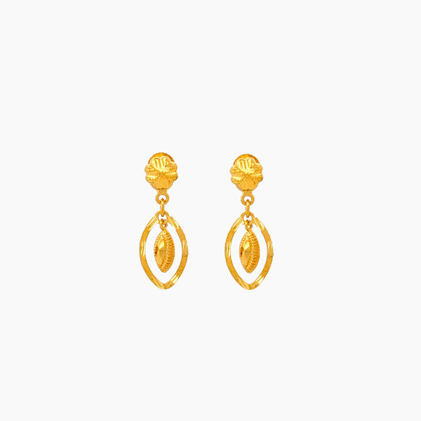 22K Gold Screw Drop Earrings 1.96g