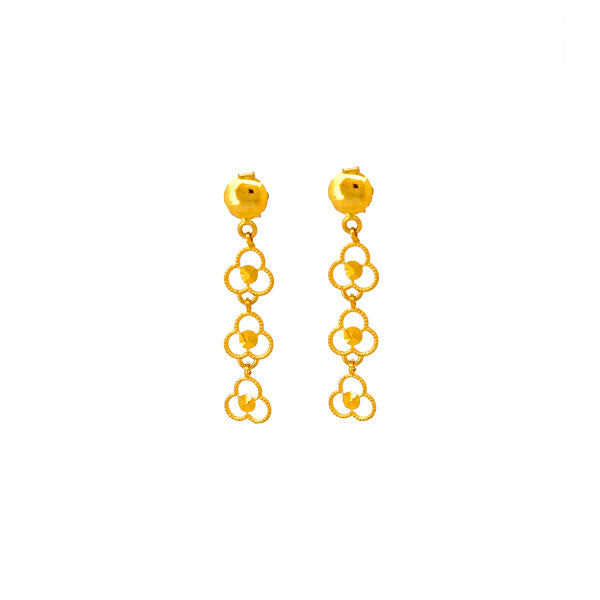 22K Gold Screw Drop Earrings 2.93g