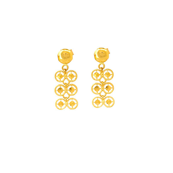 22K Gold Screw Drop Earrings 3.24g_104201