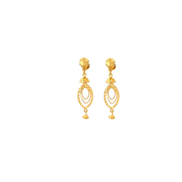 22K Gold Screw Drop Earrings 3.58g_108457