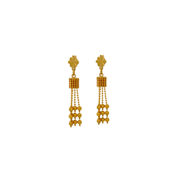 22K Gold Screw Drop Earrings 4.010g