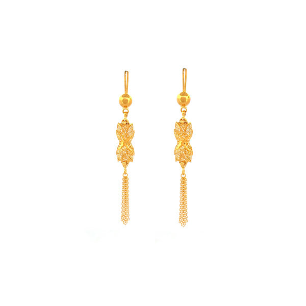 22K Gold Hook Drop Earrings 6.22g