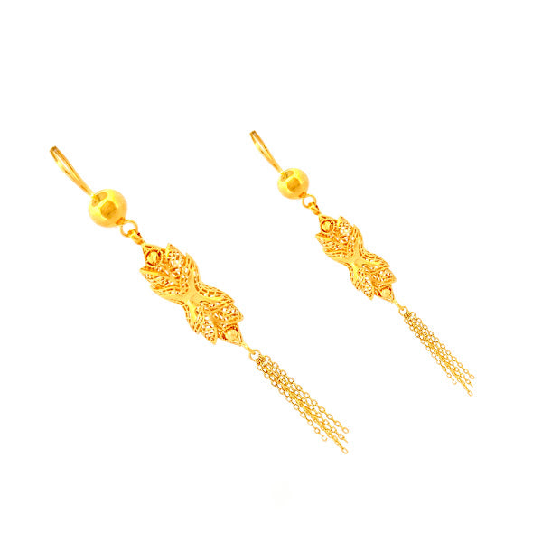 22K Gold Hook Drop Earrings 6.71g_1