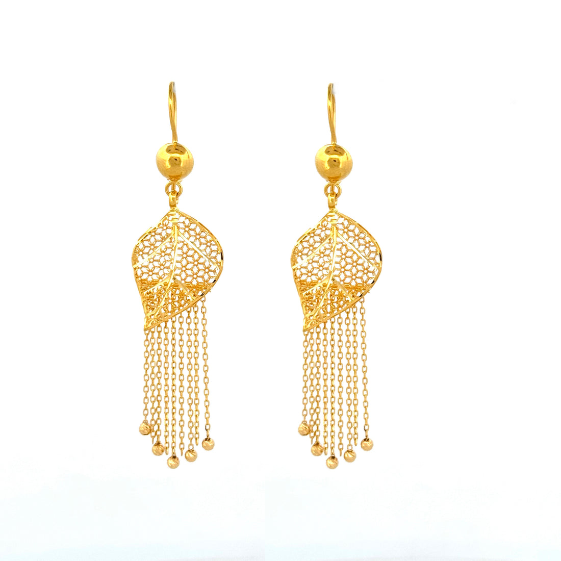 22K Gold Hook Drop Earrings 7.05g_105740
