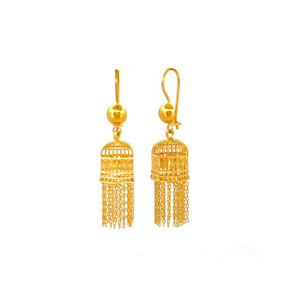 22K Gold Hook Drop Earrings 8.62g 