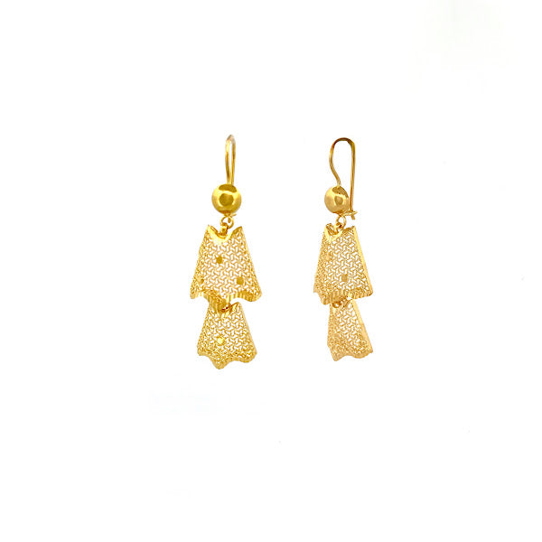 22K Gold Hook Drop Earrings 8.71g 