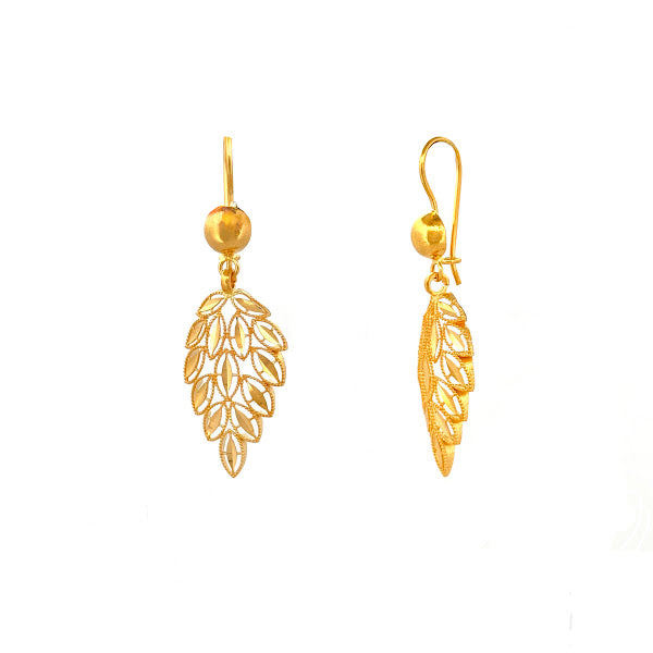 22K Gold Hook Drop Earrings 8.78g