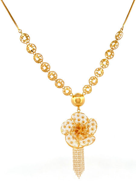 22K Gold Necklace & Earrings 11.83g 