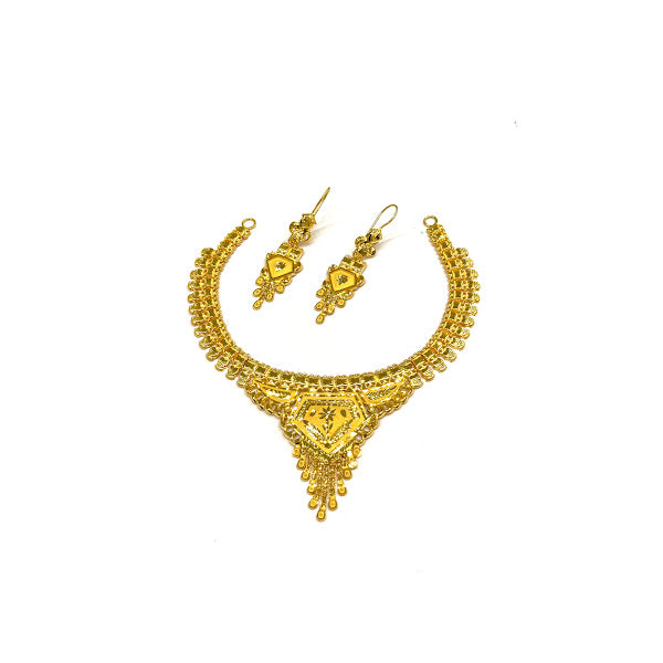 22K Gold Necklace & Earrings 12.40g_1