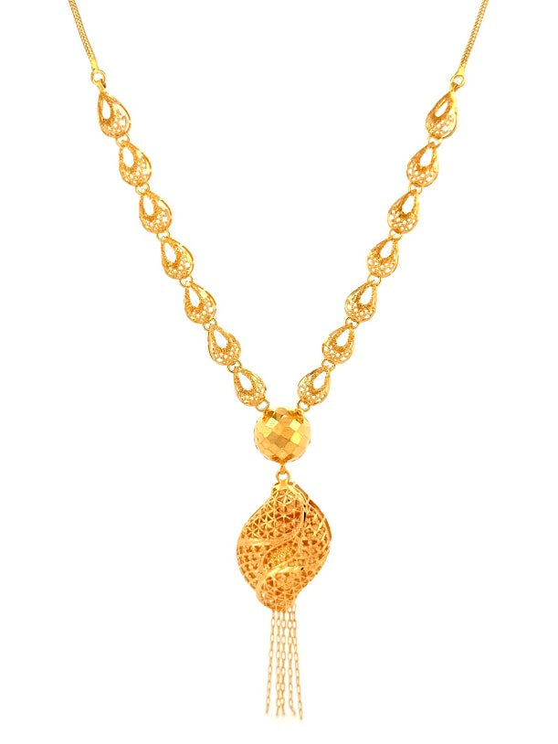 22K Gold Necklace & Earrings 12.62g