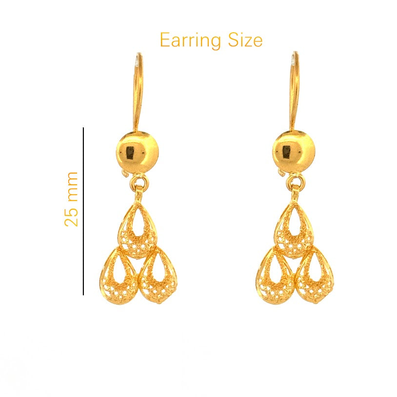 22K Gold Necklace & Earrings 12.62g_1