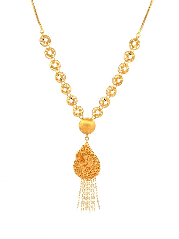 22K Gold Necklace & Earrings 12.72g