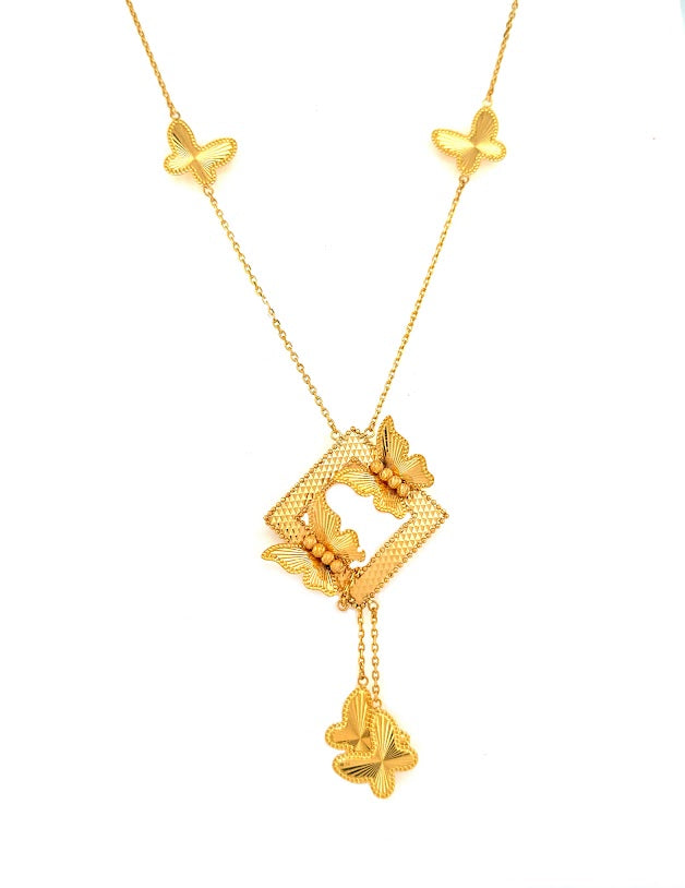 22K Gold Necklace & Earrings 12.75g 