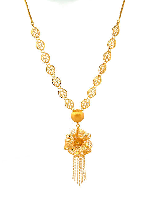 22K Gold Necklace & Earrings 13.24g