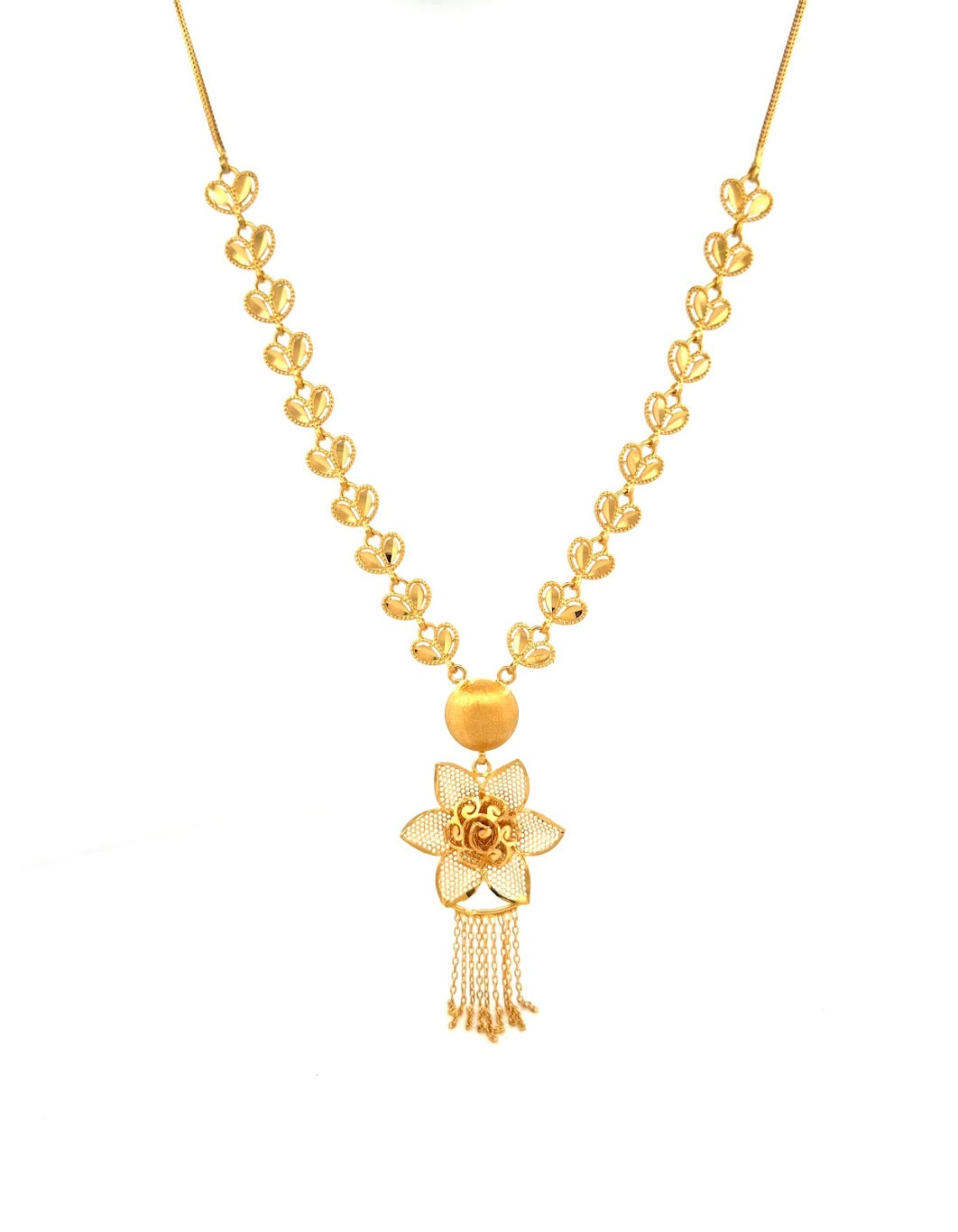 22K Gold Necklace & Earrings 13.78g_101558