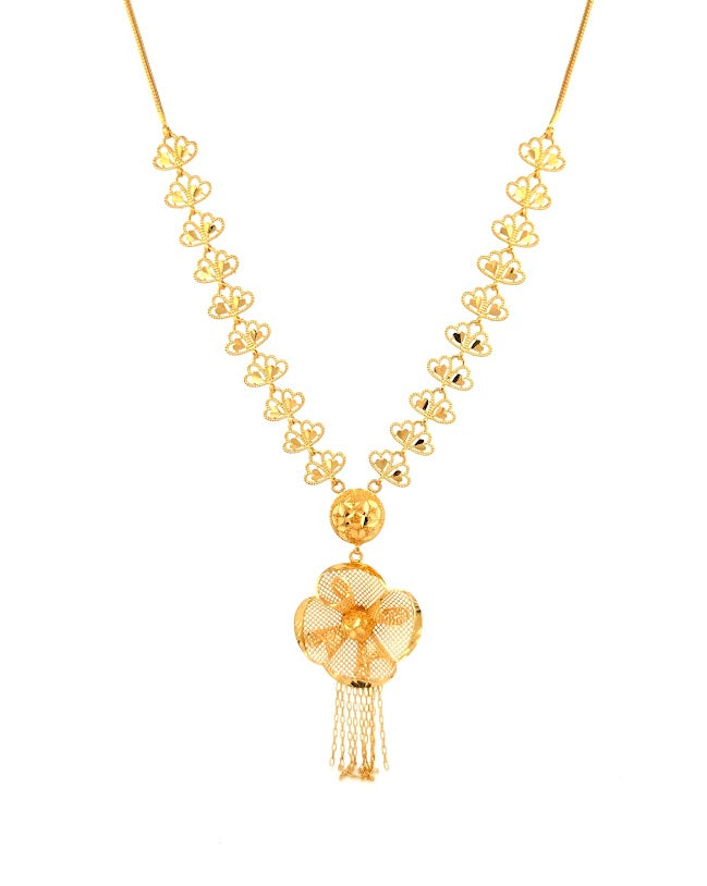 22K Gold Necklace & Earrings 14.55g