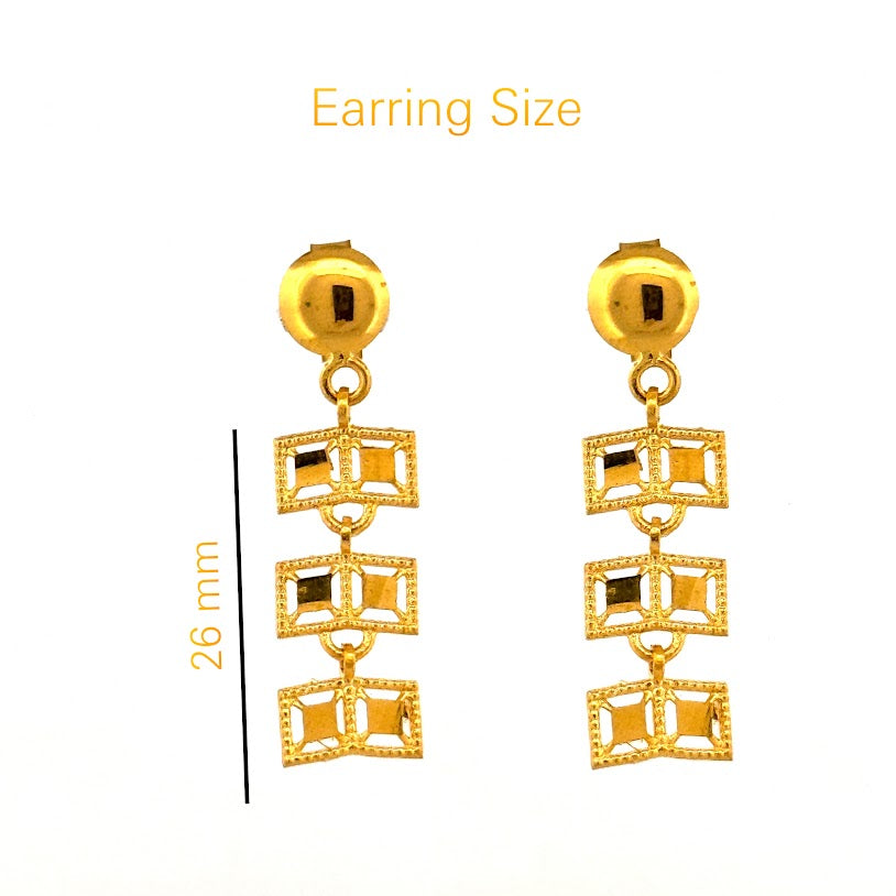 22K Gold Necklace & Earrings 14.75g_1