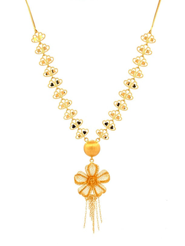 22K Gold Necklace & Earrings 15.12g 