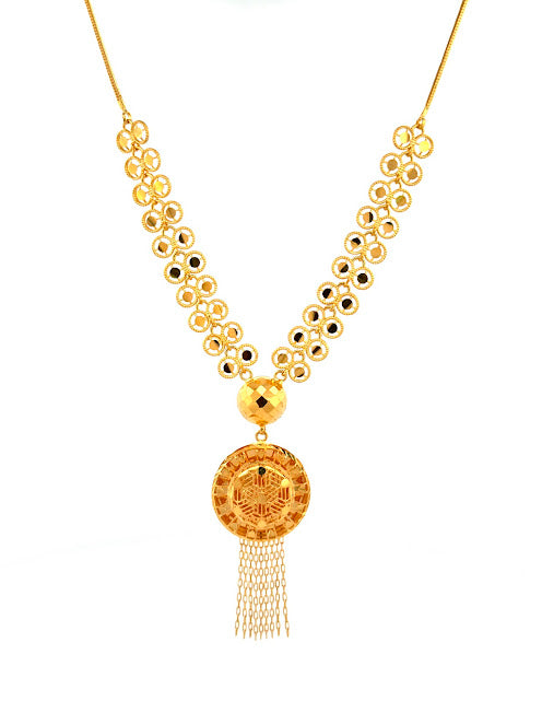 22K Gold Necklace & Earrings 15.60g