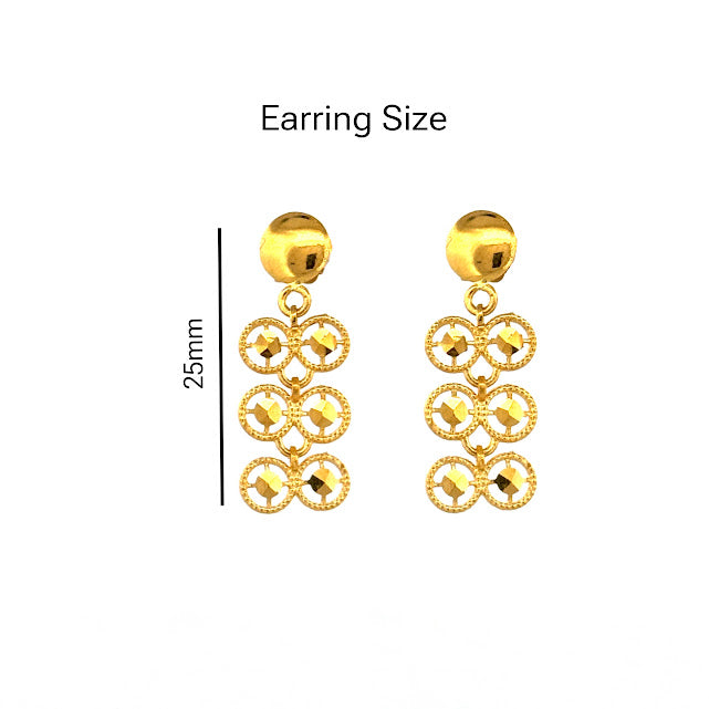 22K Gold Necklace & Earrings 15.60g_1