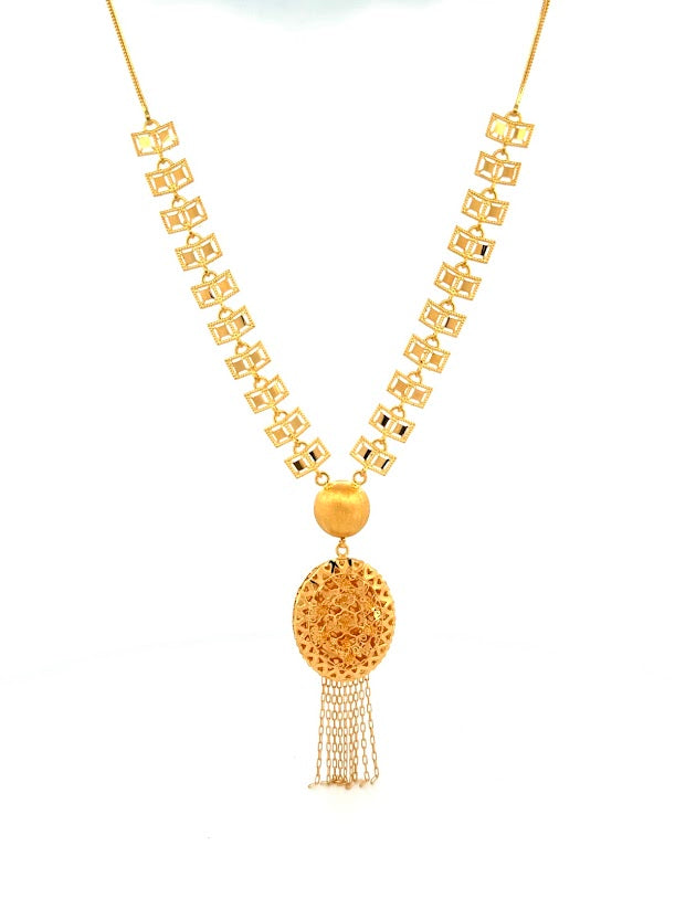 22K Gold Necklace & Earrings 16.30g