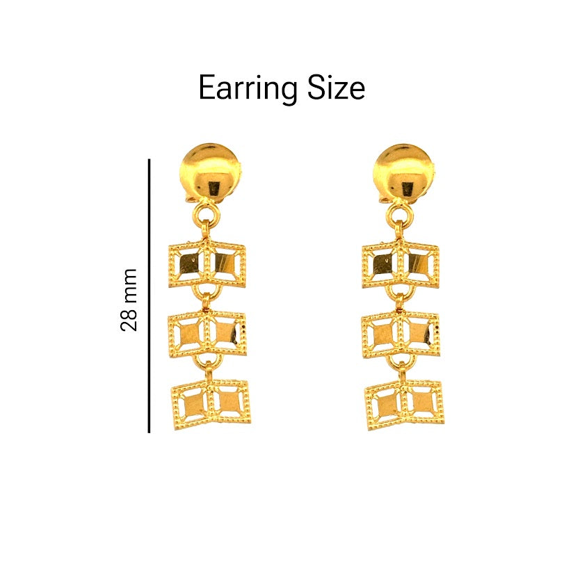 22K Gold Necklace & Earrings 16.30g_1