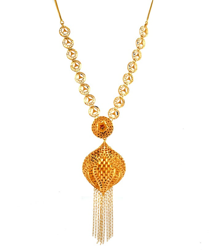 22K Gold Necklace & Earrings 16.34g