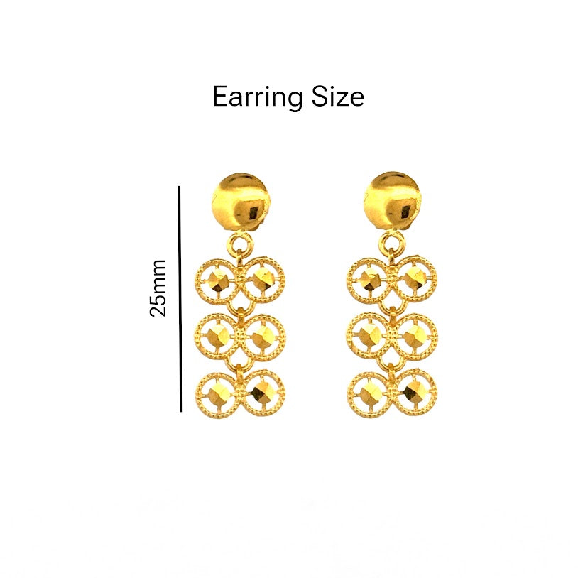 22K Gold Necklace & Earrings 16.34g_1