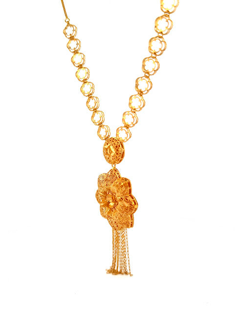 22K Gold Necklace & Earrings 19.16g