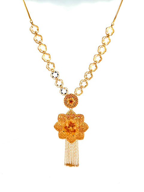 22K Gold Necklace & Earrings 19.16g_1