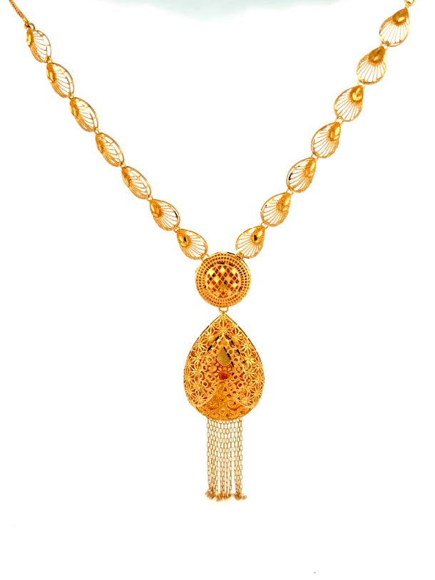22K Gold Necklace & Earrings 19.39g