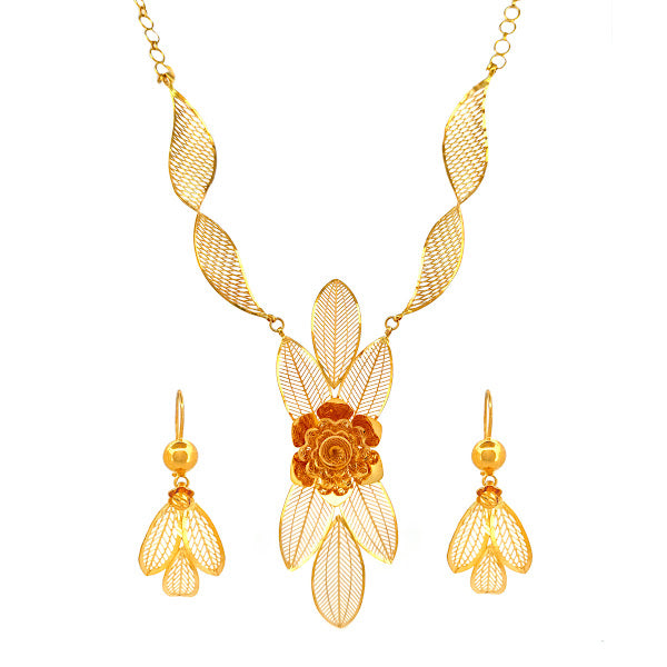 22K Gold Necklace & Earrings 19.80g_3