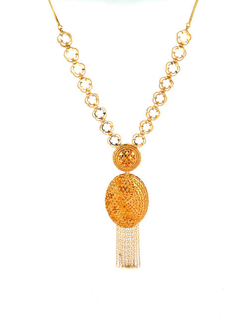 22K Gold Necklace & Earrings 20.36g