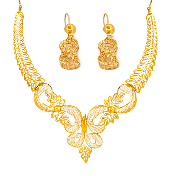 22K Gold Necklace & Earrings 29.53g_1