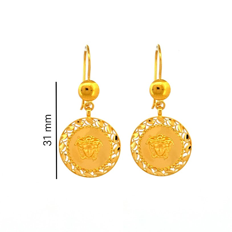 22K Gold Necklace & Earrings 32.19g _2