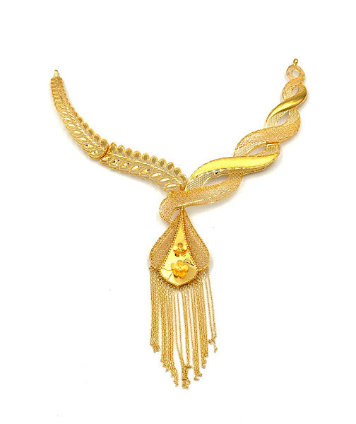 22K Gold Necklace & Earrings 32.70g