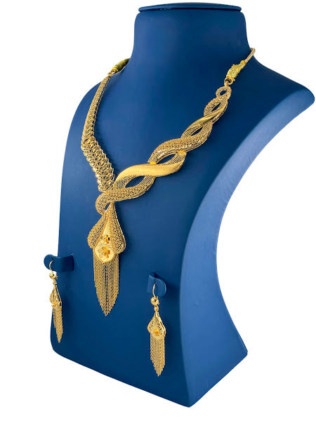 22K Gold Necklace & Earrings 33.11g_1
