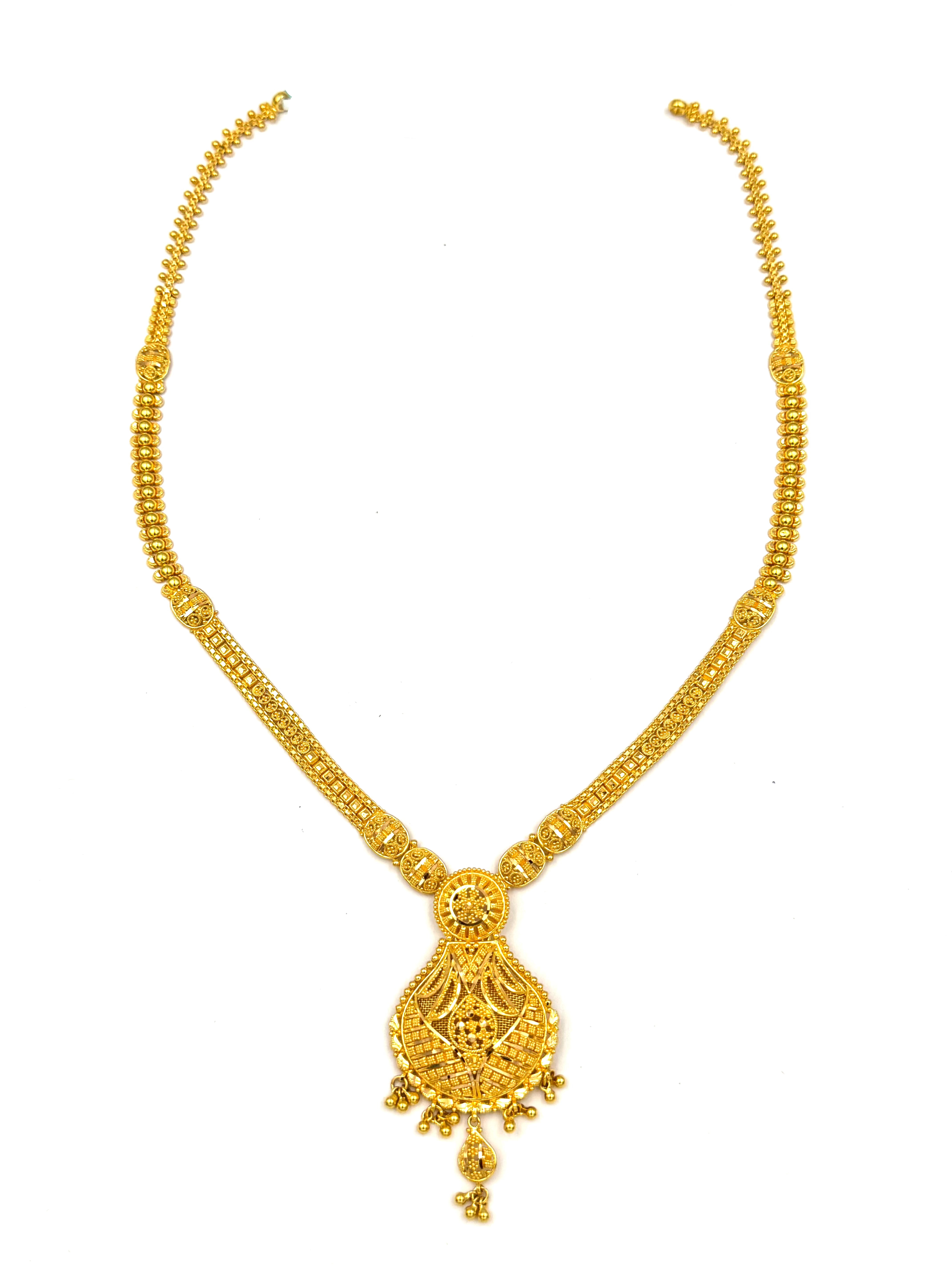 22K Gold Necklace & Earrings 35.53g