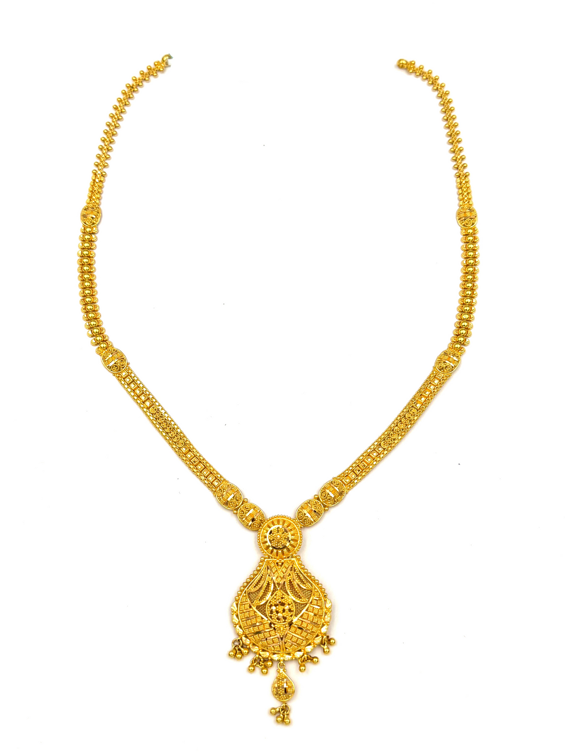 22K Gold Necklace & Earrings 35.53g