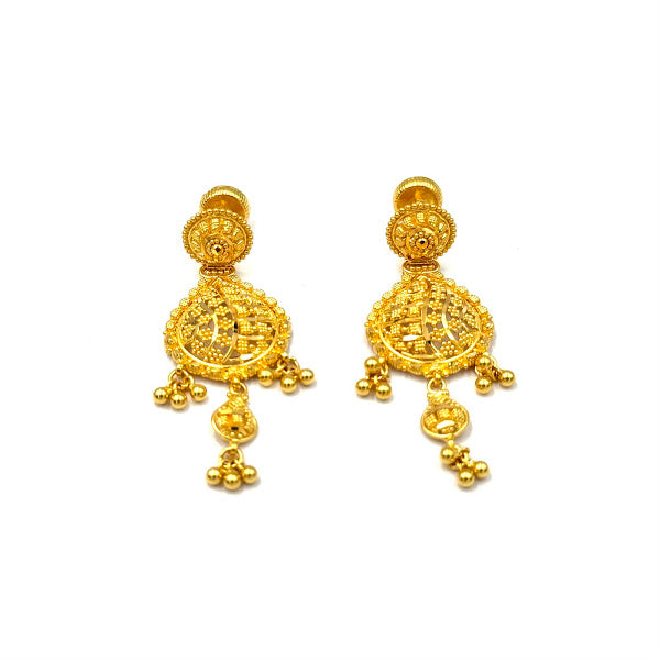 22K Gold Necklace & Earrings 37.31g_1