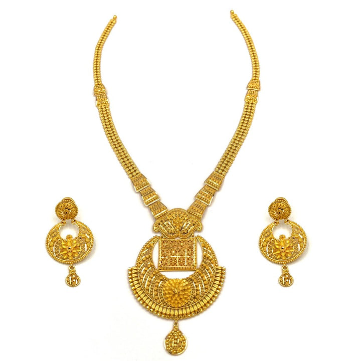 22K Gold Necklace & Earrings 59.89g