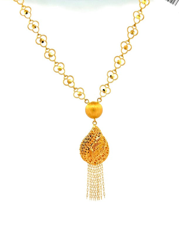 22K Gold Necklace & Earrings 9.82g