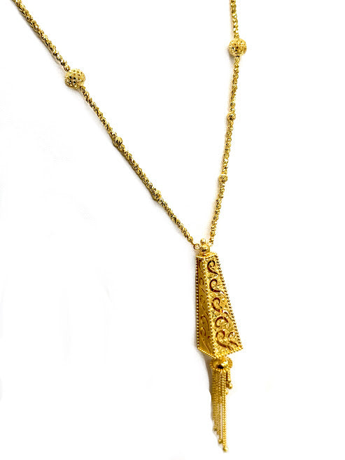 22K Gold Necklace Earrings & Ring 41.1g