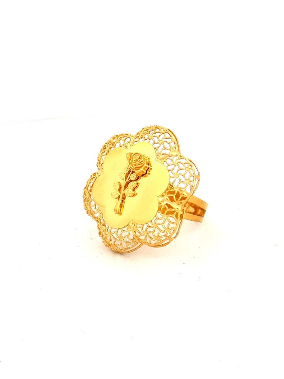 22K Gold Necklace Earrings & Ring 43.18g_3