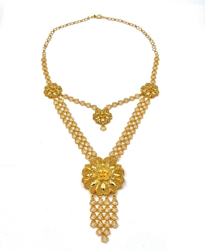 22K Gold Necklace Earrings & Ring 50.72g_1