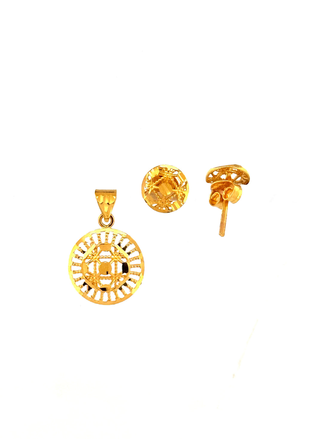 22K Gold Pendant+Earrings 1.97g