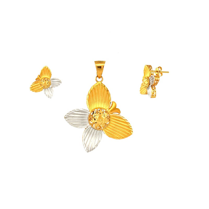 22K Gold Pendant & Earrings 10.83g