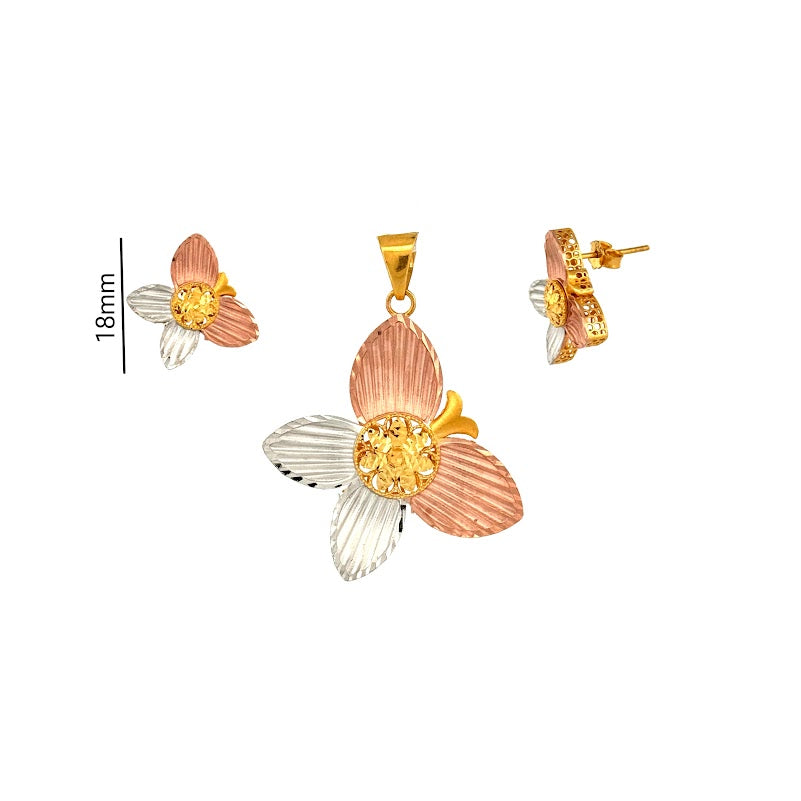 22K Gold Pendant & Earrings 11.05g