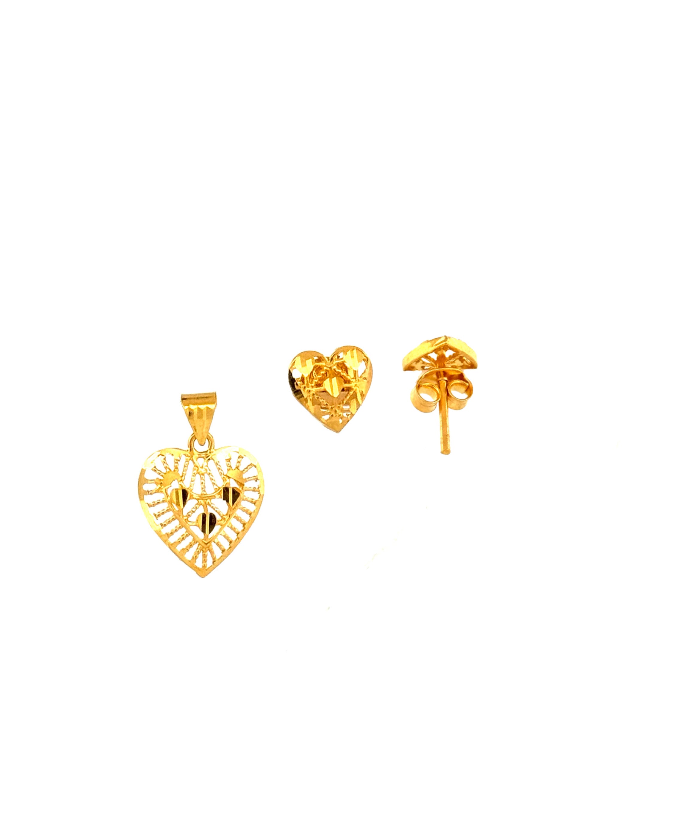 22K Gold Pendant+Earrings 2.06g
