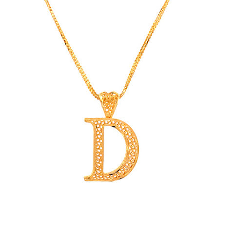 22K Gold Pendant  Name Letter (D) 2.04g